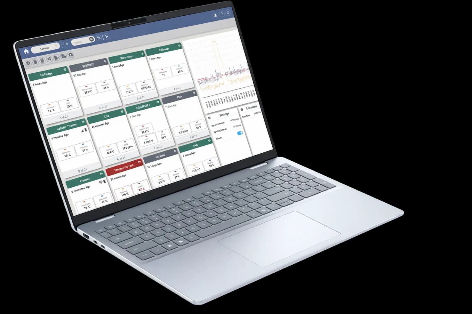 MaxLinc web app dashboard on a laptop