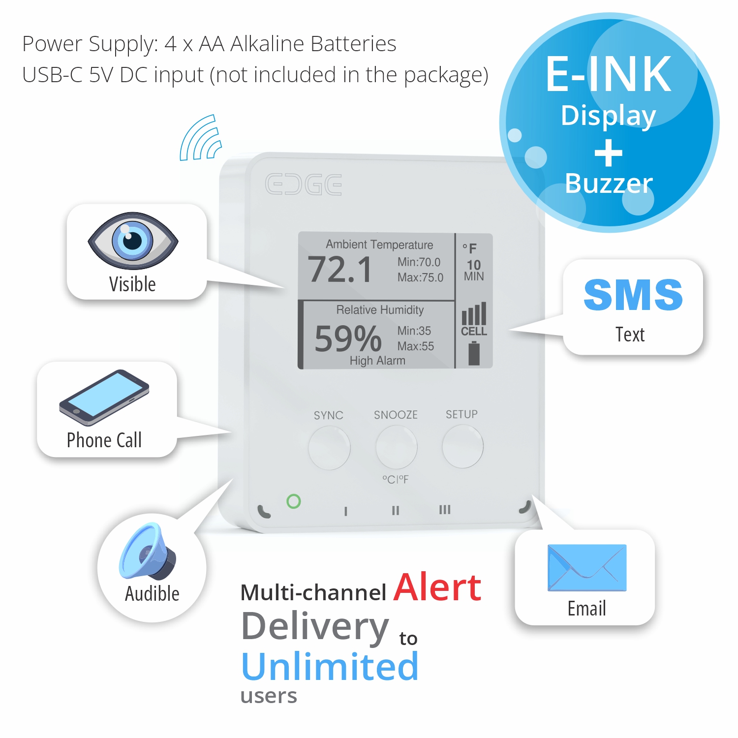 MaxLinc EDGE Essential Cellular Temperature & Humidity Data Logger for Museums & Server Rooms thumbnail 2