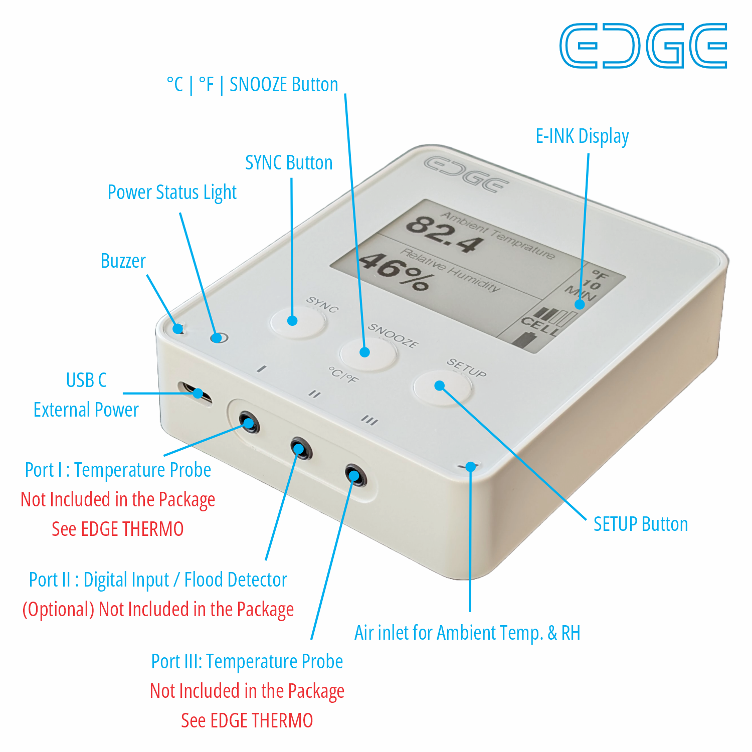 MaxLinc EDGE Air Cellular + WiFi CO2, VOC, Temperature & Humidity Monitor - Indoor Air Quality Sensor with Dual Connectivity & Mold Index Predictor thumbnail 6